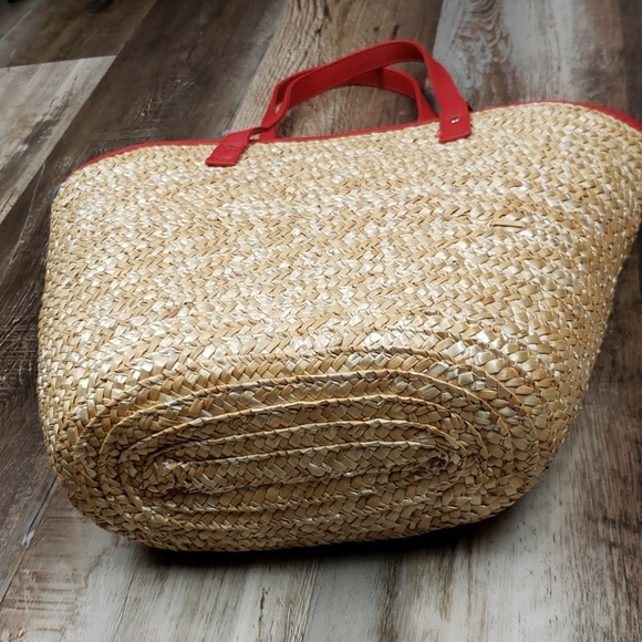 NWOT Laura Geller Beauty Red/Straw bag - Picture 6 of 8